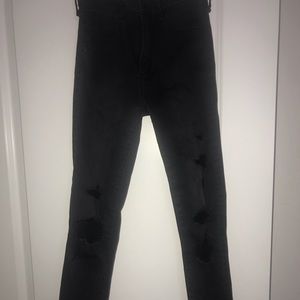 Black ripped jeans (worn 2 times)